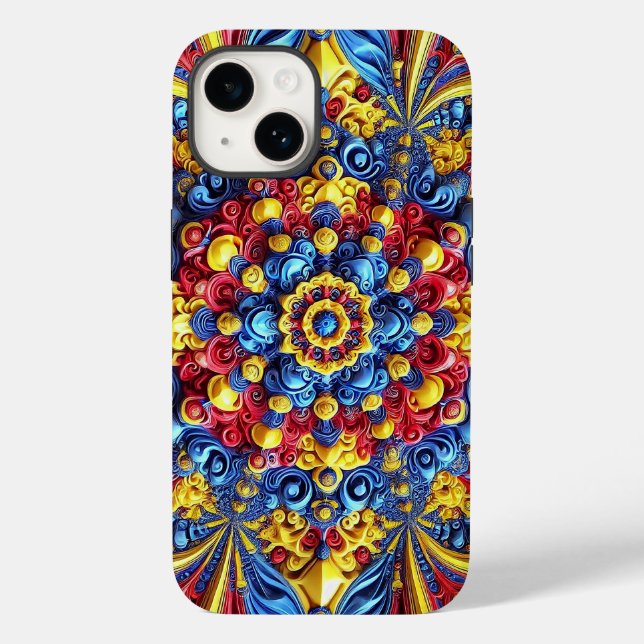 Patriotic Apple iPhone 14 Case-Mate Romania Colour Case-Mate iPhone Case (Back)