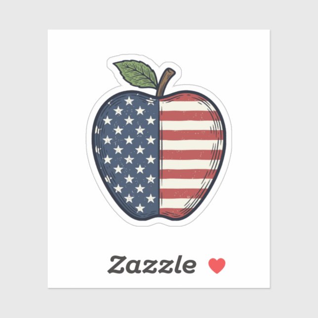 Patriotic Apple Vintage Engraving Vector Design_1 (Sheet)