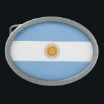 Patriotic Argentinian Flag Belt Buckle<br><div class="desc">The national flag of Argentina.</div>
