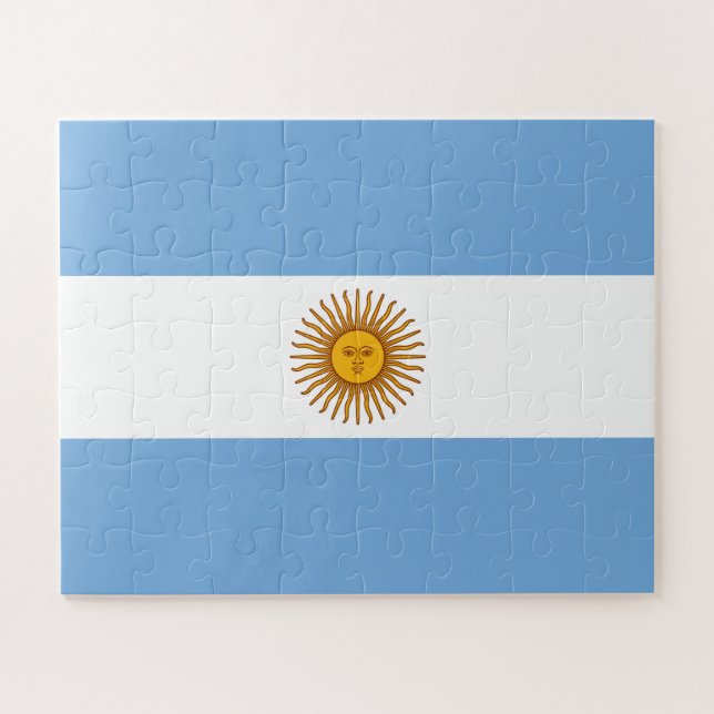 Patriotic Argentinian Flag Jigsaw Puzzle (Horizontal)