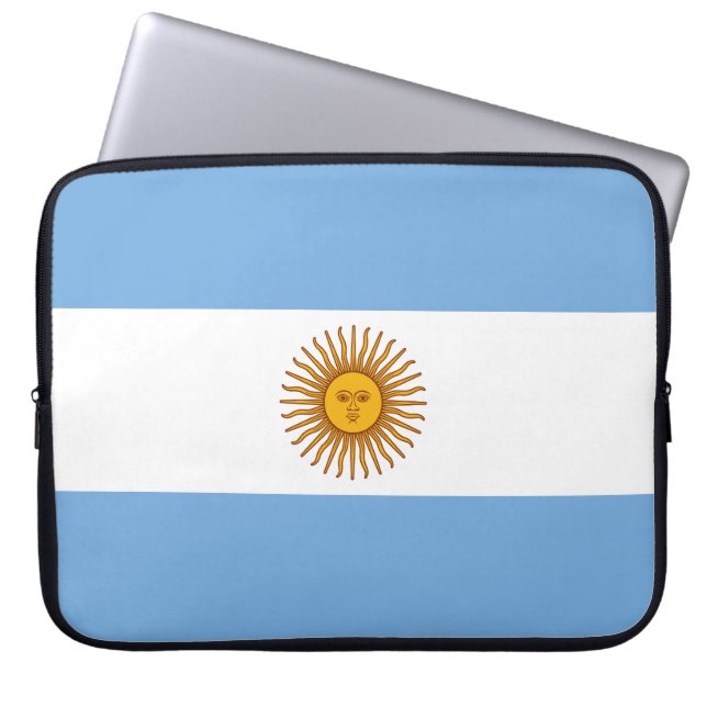 Patriotic Argentinian Flag Laptop Sleeve (Front)
