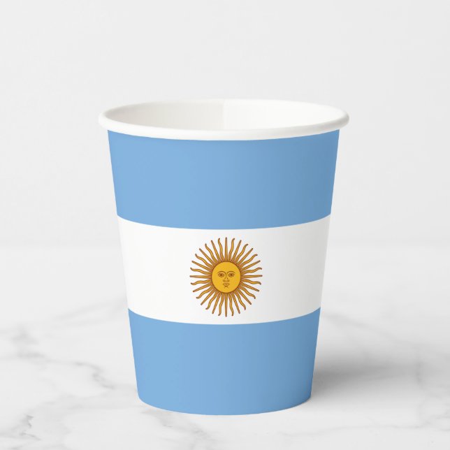 Patriotic Argentinian Flag Paper Cups (Left)