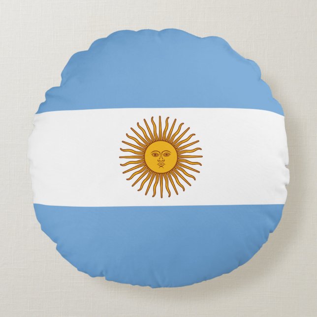 Patriotic Argentinian Flag Round Cushion (Front)