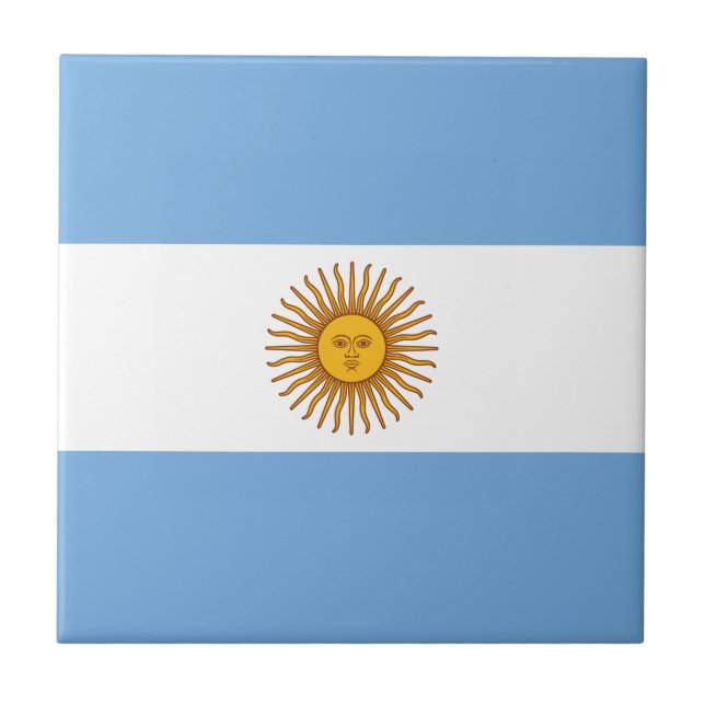 Patriotic Argentinian Flag Tile (Front)