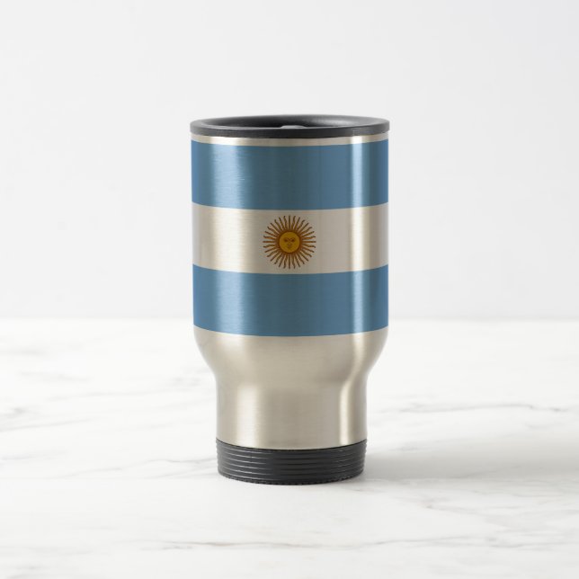 Patriotic Argentinian Flag Travel Mug (Center)