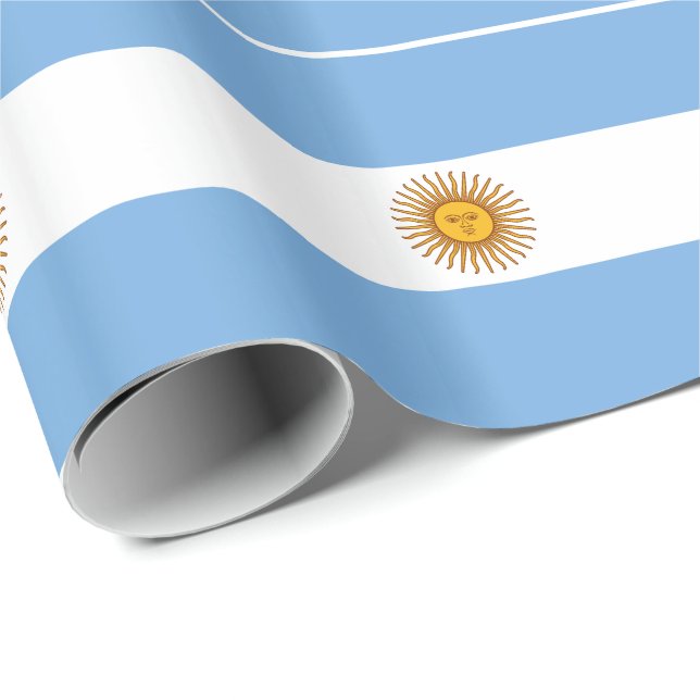 Patriotic Argentinian Flag Wrapping Paper (Roll Corner)