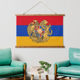 Patriotic Armenia Tapestry, framed Armenian Flag Hanging Tapestry