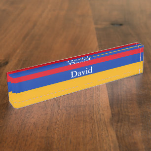 Patriotic Armenian Flag Desk Name Plate