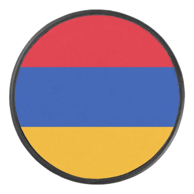 Patriotic Armenian Flag Hockey Puck (Front)