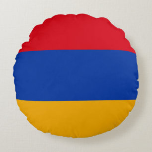 Patriotic Armenian Flag Round Cushion
