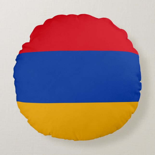Patriotic Armenian Flag Round Cushion (Front)