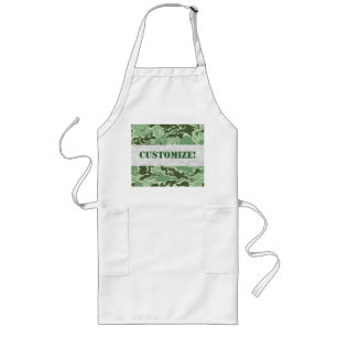 Patriotic Army Custom Green Camouflage Designs Long Apron