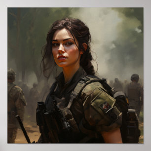 Patriotic Army Soldier Poster   Support our Troops