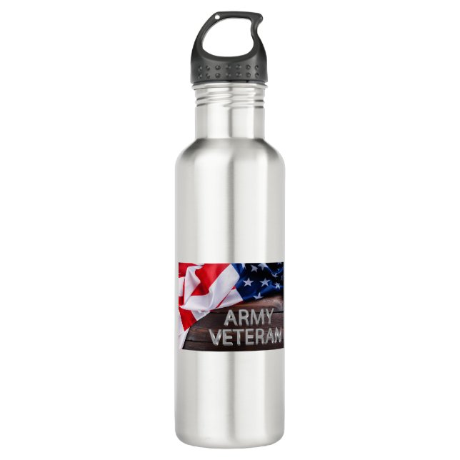 Patriotic “Army Veteran” 710 Ml Water Bottle (Front)