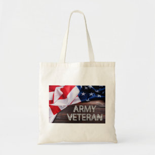 Patriotic “Army Veteran” Tote Bag