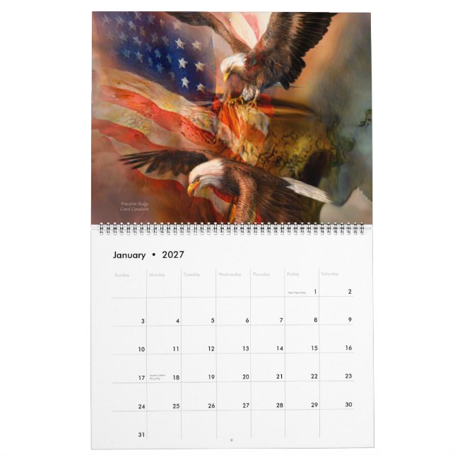 Patriotic Art Calendar 2015 (Jan 2027)