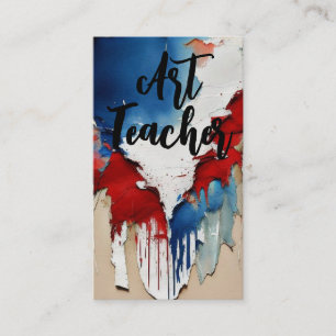 Patriotic Art Teacher Business Card