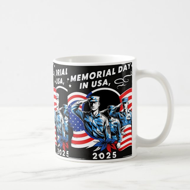 Patriotic artwork illustrating Memorial Day with A Coffee Mug (Right)