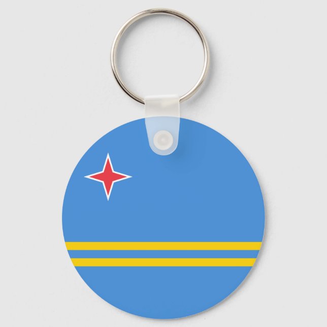 Patriotic Aruba Flag Key Ring (Front)