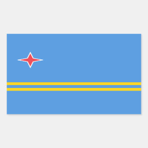 Patriotic Aruba Flag Rectangular Sticker