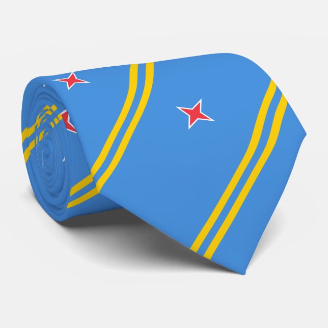 Patriotic Aruba Flag Tie (Rolled)