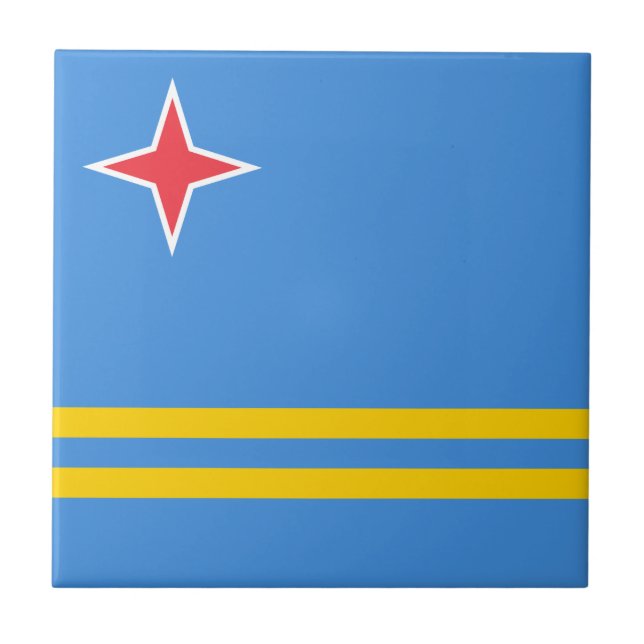Patriotic Aruba Flag Tile (Front)