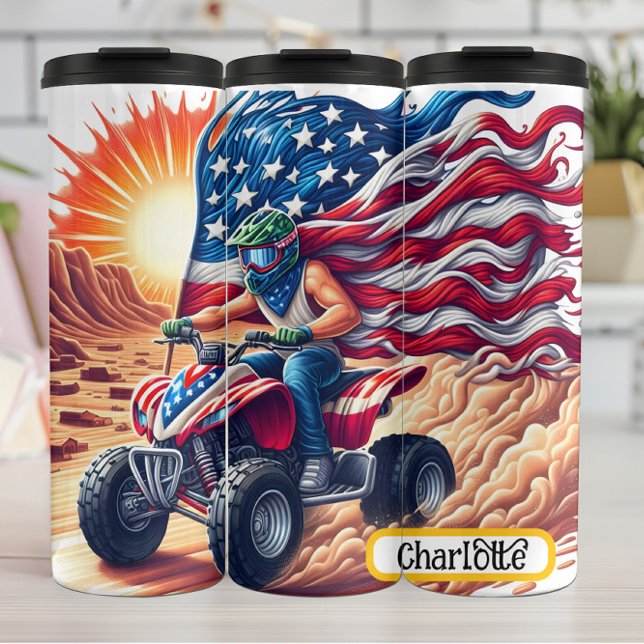 Patriotic ATV: Freedom Ride Adventure Thermal Tumbler (Creator Uploaded)
