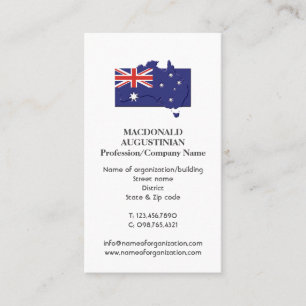 Patriotic   AUSTRALIA FLAG   Photo Business Card