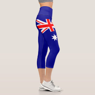 Patriotic Australian Flag Capri Leggings