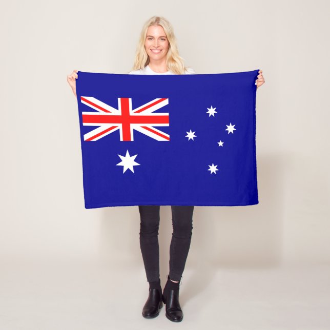 Patriotic Australian Flag Fleece Blanket (In Situ)