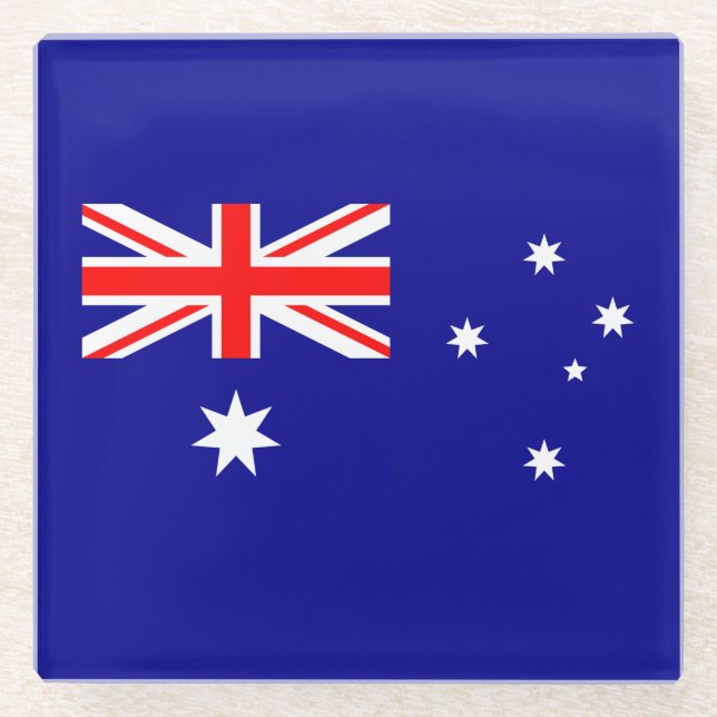 Patriotic Australian Flag Glass Coaster (Front)