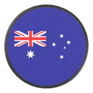 Patriotic Australian Flag Hockey Puck