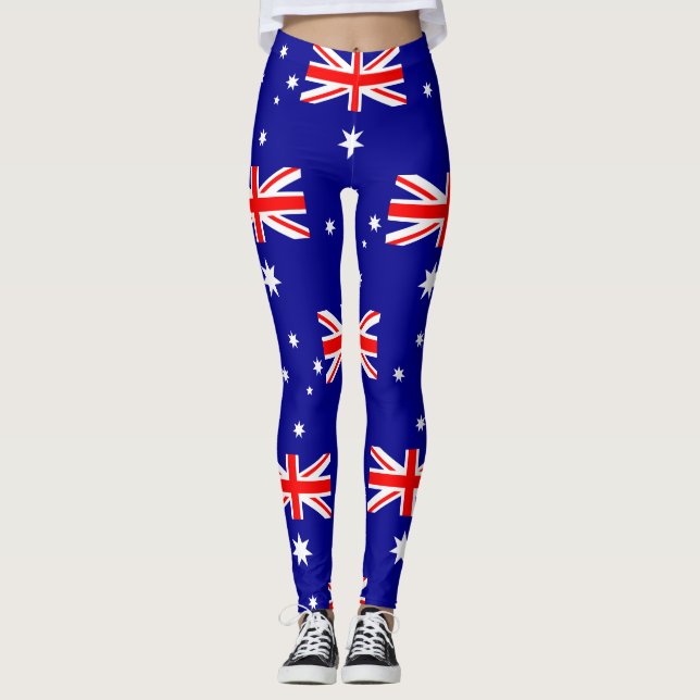 Patriotic Australian Flag Leggings (Front)