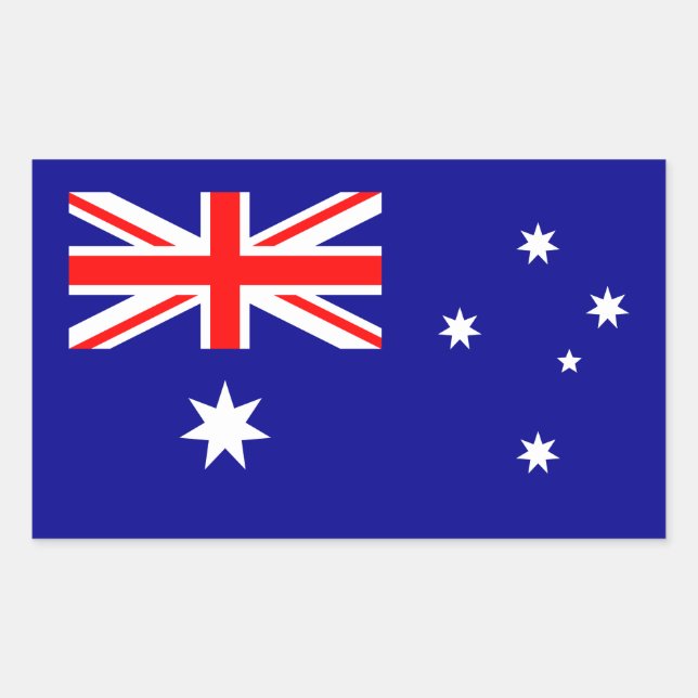 Patriotic Australian Flag Rectangular Sticker (Front)