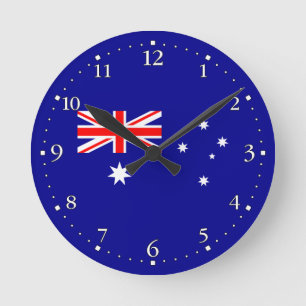 Patriotic Australian Flag Round Clock