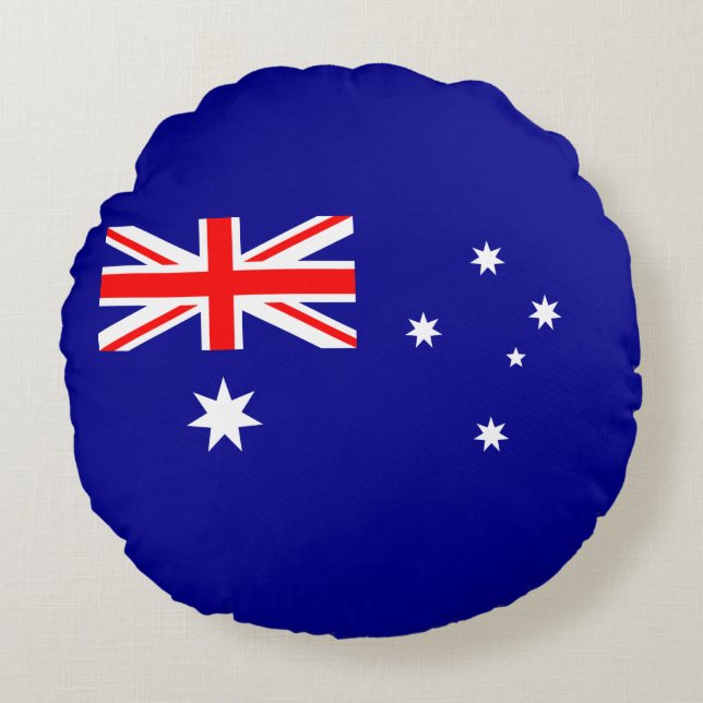 Patriotic Australian Flag Round Cushion (Front)