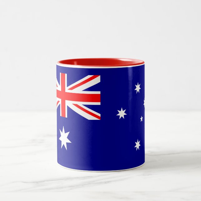 Patriotic Australian Flag Two-Tone Coffee Mug (Center)