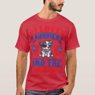 Patriotic Australian Shepherd Dog 2 T-Shirt