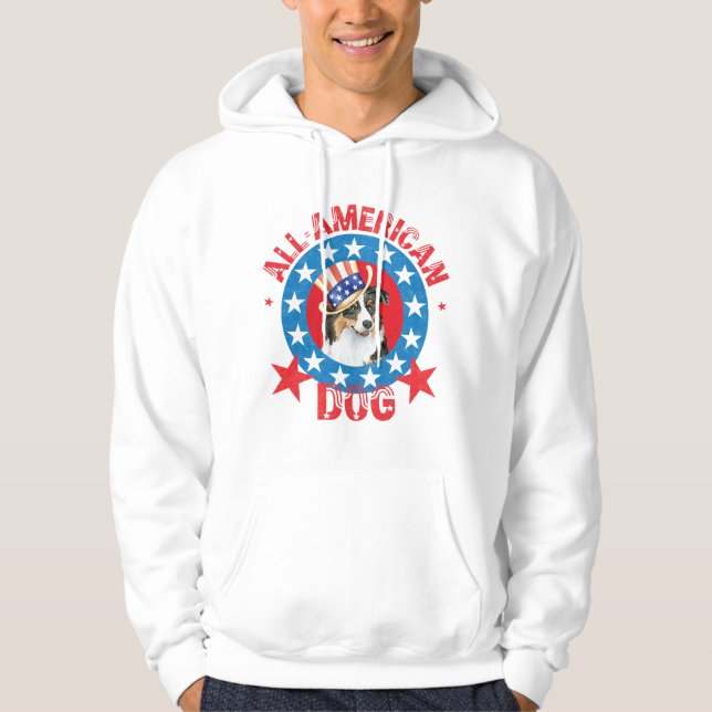 Patriotic Australian Shepherd Hoodie (Front)
