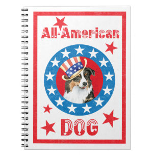 Patriotic Australian Shepherd Notebook