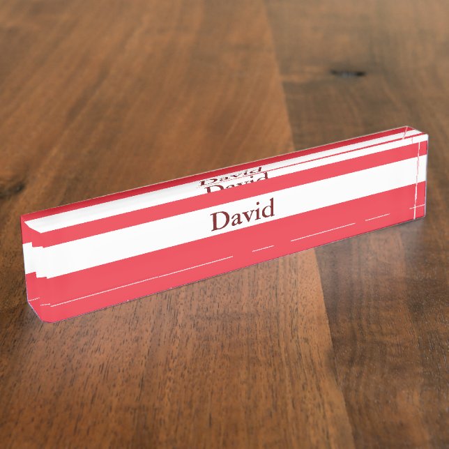 Patriotic Austrian Flag Desk Name Plate (Side)