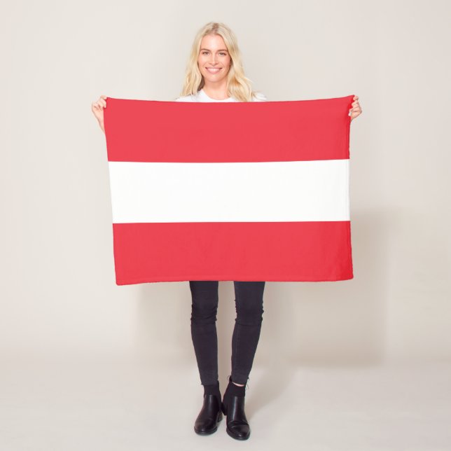 Patriotic Austrian Flag Fleece Blanket (In Situ)