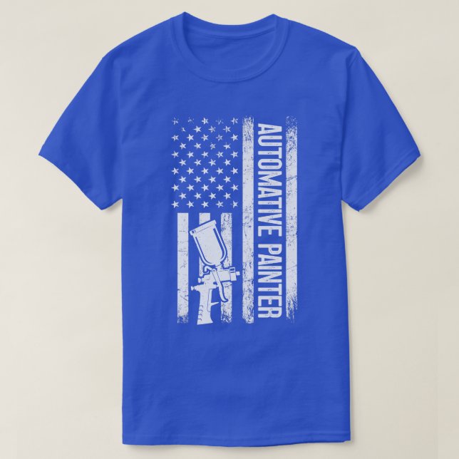 Patriotic Automotive Painter T-Shirt (Design Front)