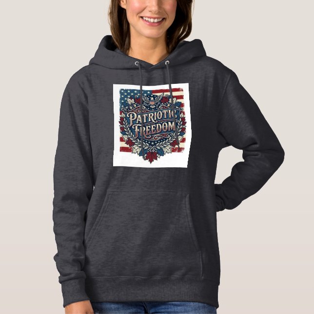Patriotic Autumn Leaves Vector Graphic Tee (Front)