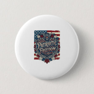 Patriotic Autumn Leaves Vector Graphic Tee 6 Cm Round Badge