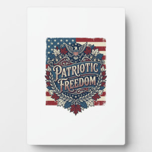 Patriotic Autumn Leaves Vector Graphic Tee Plaque