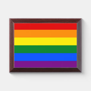 Patriotic award plaque with flag of LGBT