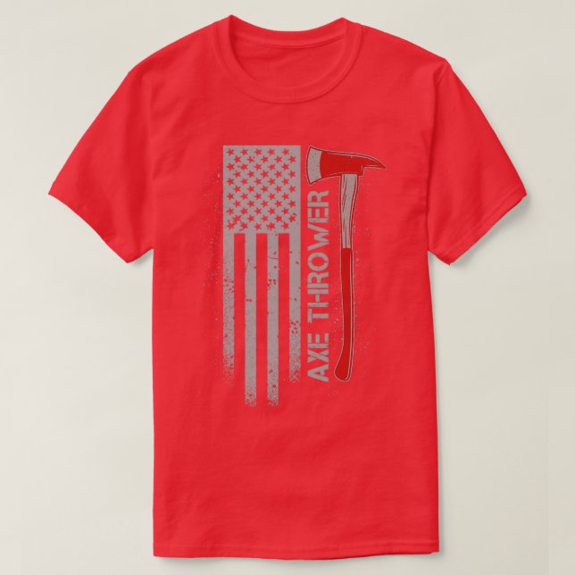 Patriotic Axe Thrower American Flag Hatchet Throwi T-Shirt (Design Front)