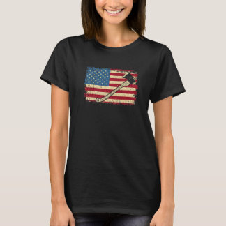 Patriotic Axe Throwing Lumberer USA Flag Hatchet T T-Shirt