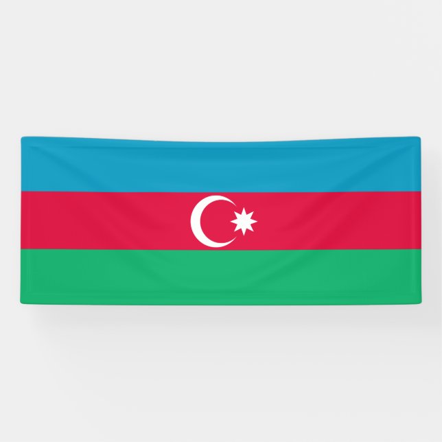 Patriotic Azerbaijan Flag Banner (Horizontal)